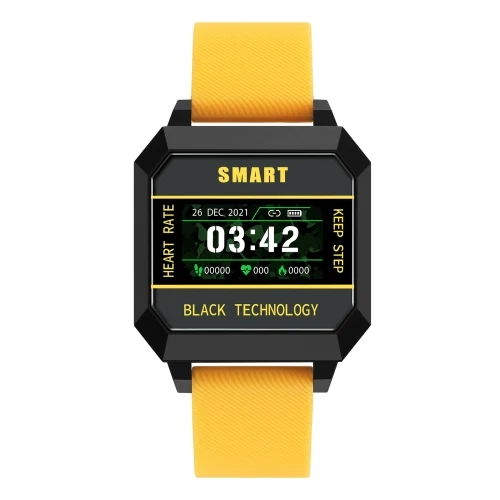 

Christmas Gift Wholesale Price Smart Watch F8 0.96 inch TFT Screen Life Waterproof Sports Smart Watch Support Sleep Monitoring, Black, yellow