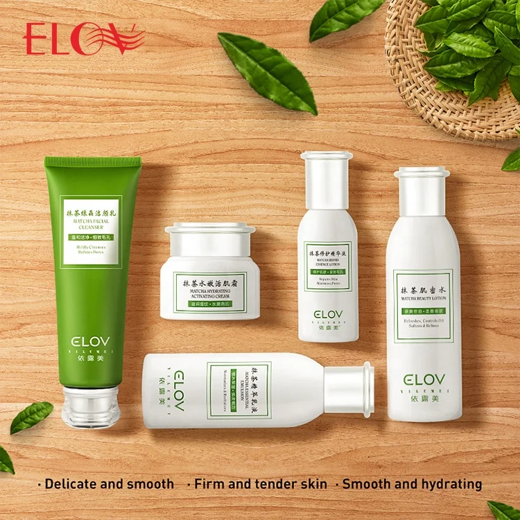

Matcha Set Effective Whitening Hydrating Moisturizing Brightening Anti Wrinkle Organic Natural Plant Extract Skin Care Set