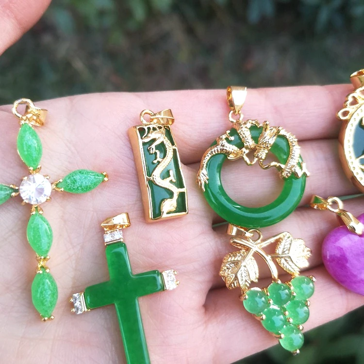 Jialin Jewelry Wholesale Charms Natural Crystal Gemstone Malaysian Jade