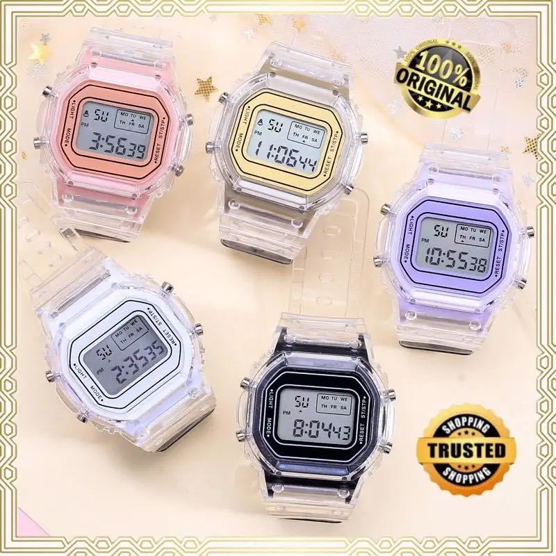 

Wholesale Carton sports square Dial waterproof led watches women children watches kids