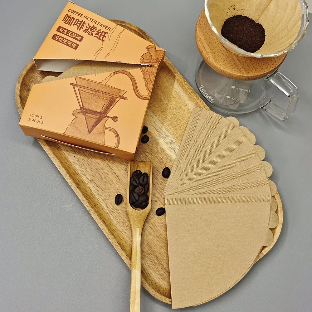 Durable Cone Coffee Filter Paper with High Retention for Clean Flavor and Aroma Ideal for Drip Coffee Makers