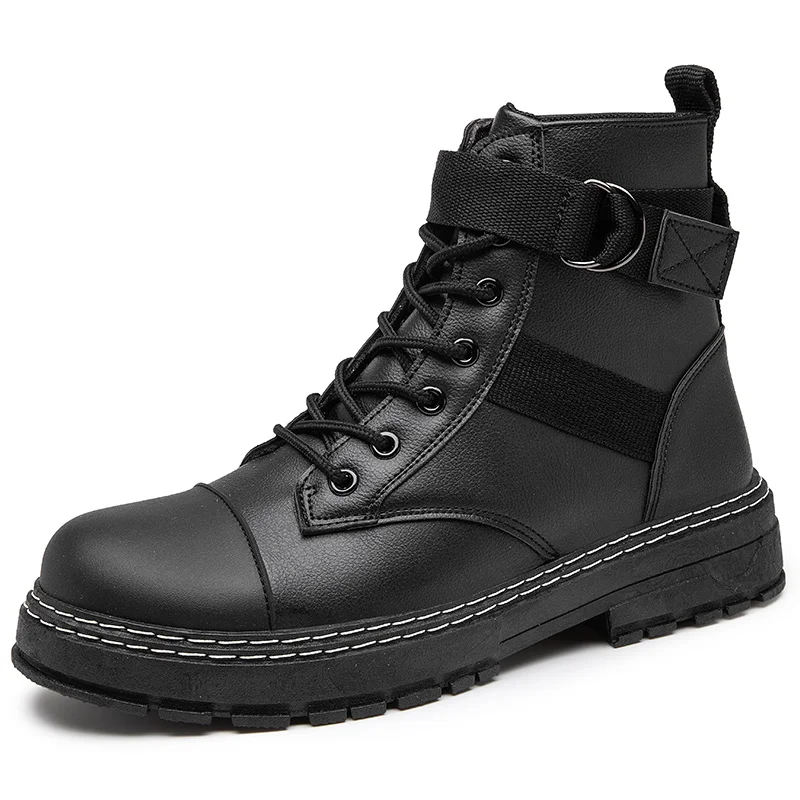 

2020 new high-top men's breathable working boots keep warm and comfortable in winter, Black