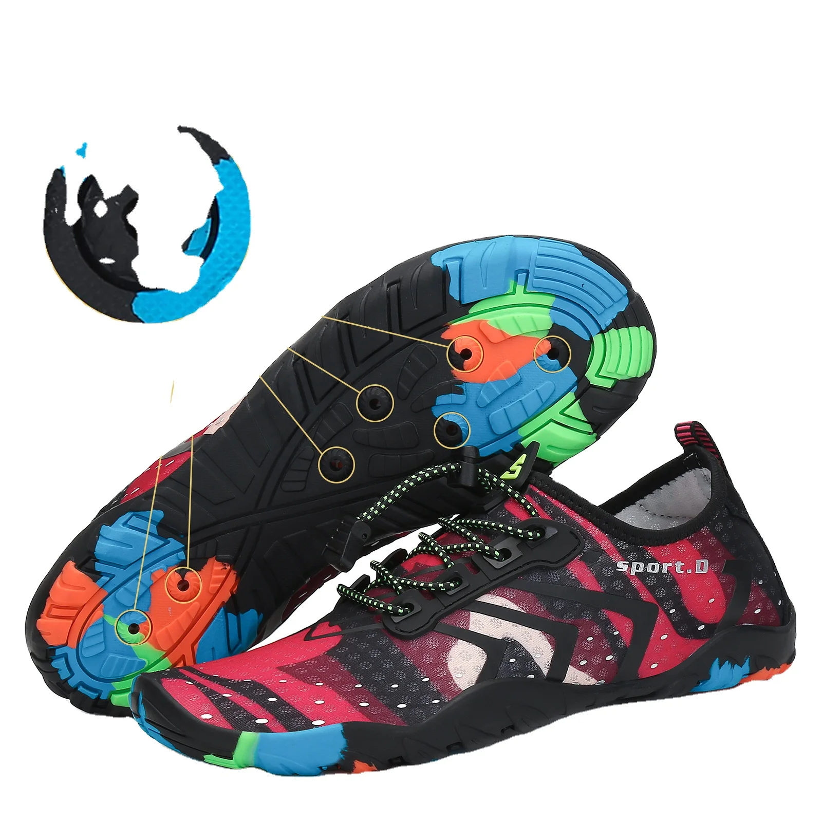 

Summer Breathable Men Water Footwear Swim Beach Aqua Shoes With Fashion Design, 14 kinds of color