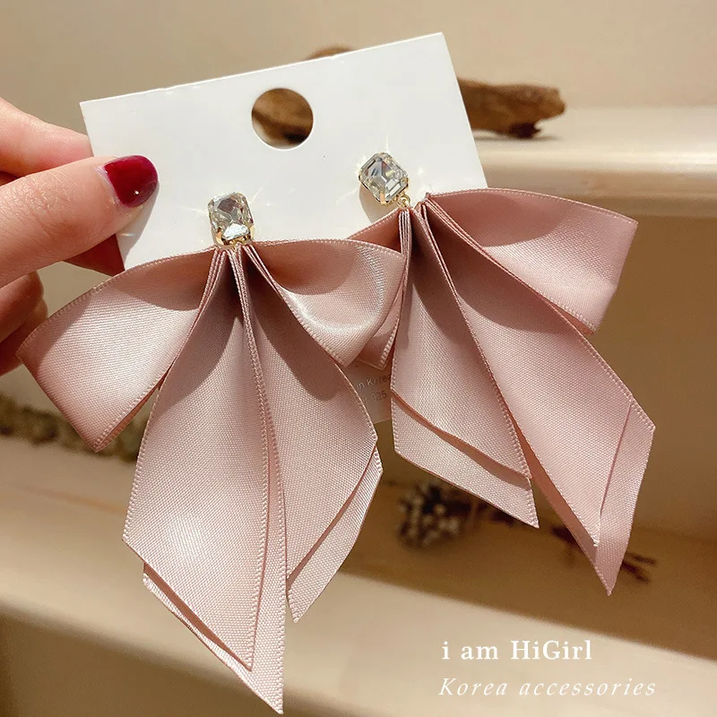 

2021 pink big fashion earrings fabric women