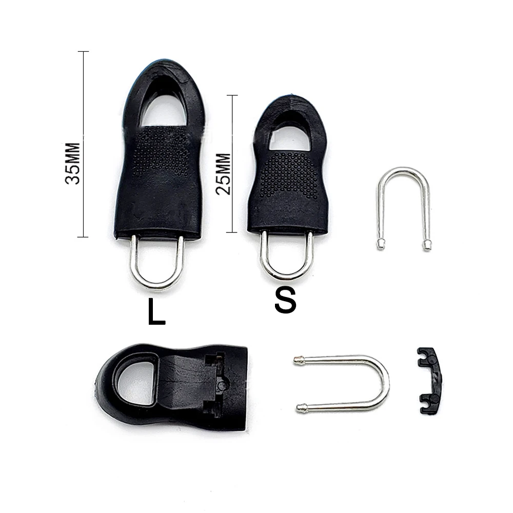 

Detachable zipper slider repair kit travel bag suitcase backpack zipper slider holder clothing slider, Black brown