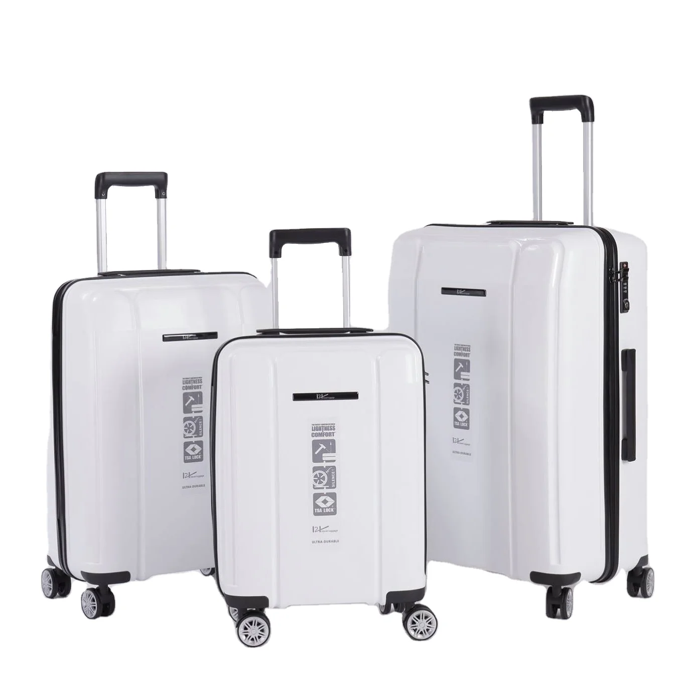 

Good Quality Trolley PP superman luggage Hard Polypropylene Plastic Suitcase Travel Luggage