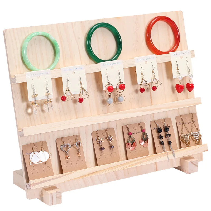 

Various Size Wooden Jewelry Display Shelf Desktop Storage Rack Jewelry Holder Stand, Natural