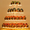 3 4 5 Tiers Clear Acrylic Cake and Cupcake Tower Stand Dessert holder With LED Lights