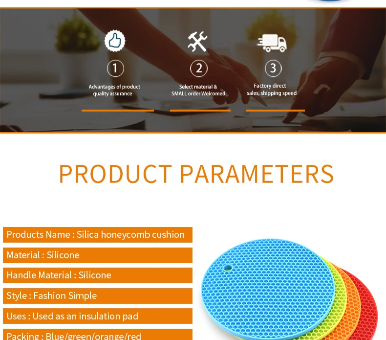 Home Table Mat Accessories Round Shape Kitchen Silicone Mat