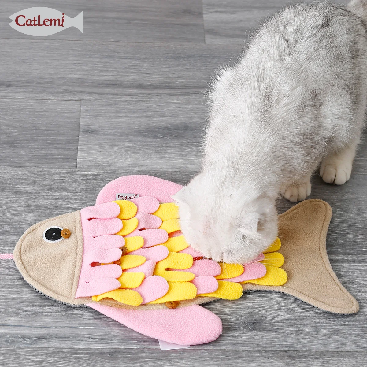 

Fish design training snuffle IQ cat toy ,Slow eating snuffle mat pet