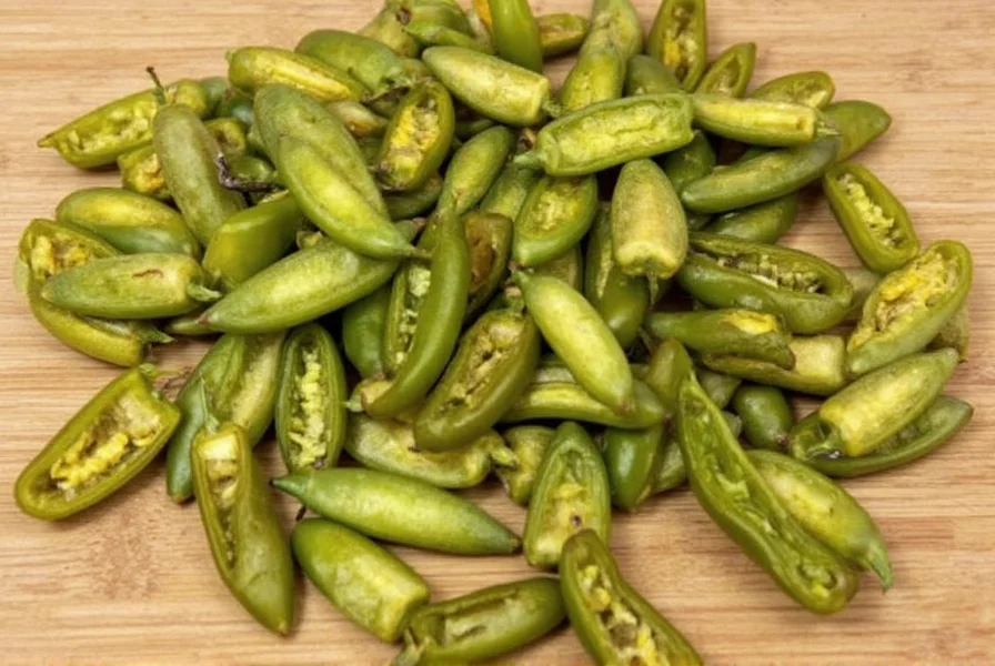 Dried Jalapeños in a wooden bowl