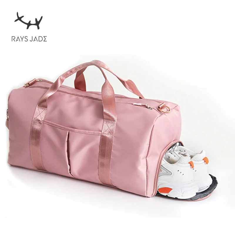 

Customized logo travel tote bag New Wet And Dry Separation Nylon Waterproof Sports Swimming Gym duffle Bag Pink women Gym Bag