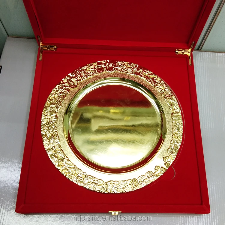 High Quality Custom logo Metal Blank Gold Souvenir Plates