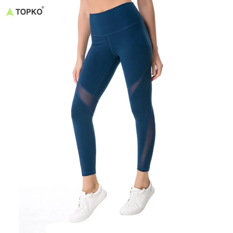 

TOPKO Bulk Wholesale Dropship Fitness Clothes Work Out Leggings, Navy/black