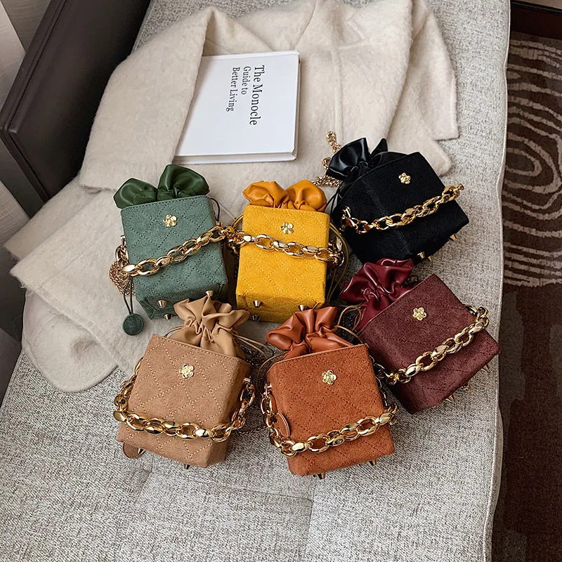 

FANLOSN Box Shape Square Bags Box Bags Women Mini purse Bag Bucket Handbags For Women, As the picture shown or you could customize the color you want