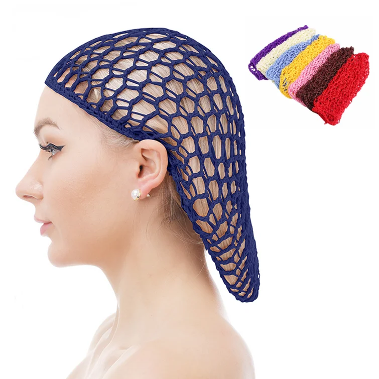 Breathable Colorful Crochet Rayon Hair Accessories Bun Cover Hair Net Snood for Long Hair