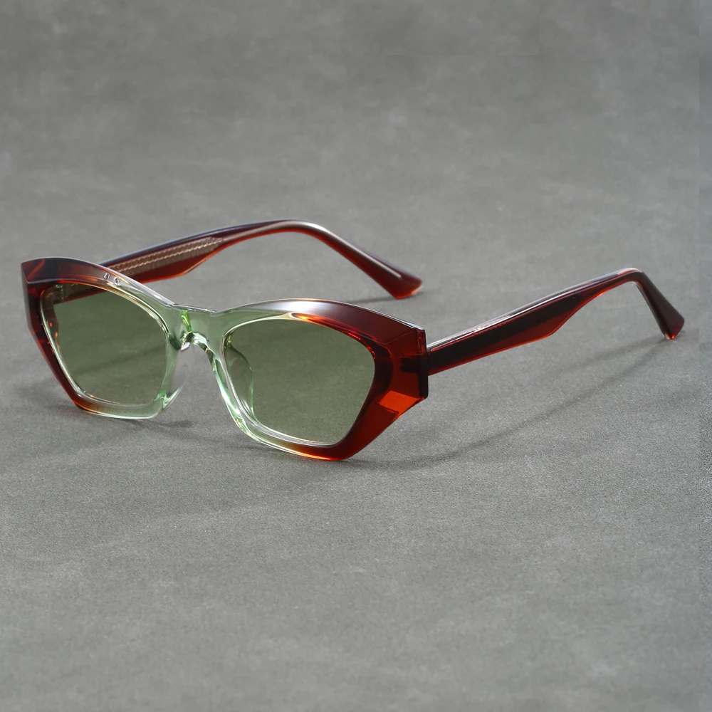 Wholesale TR90 Frame Acetate Sunglasses with UV400 Custom Logo & Various Frame Colors Purple Blue Champagne Gray Tea