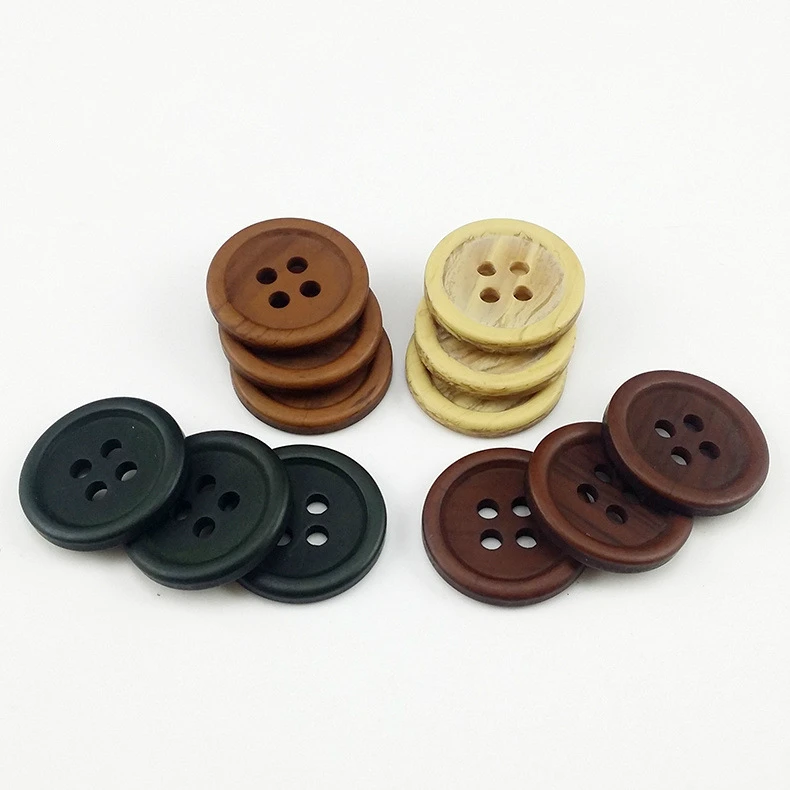 

Fake Wooden Flatback Custom Resin Button 4 Holes