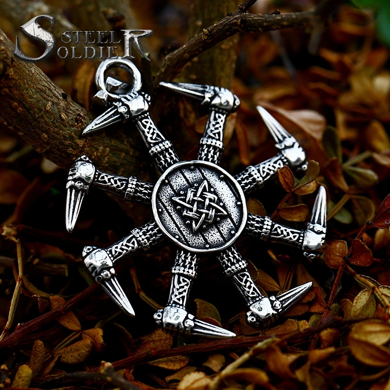 SS8-1052P Steel soldier Viking Rune Titanium Steel Pendant Wholesale vintage stainless steel Celtic knot pendant