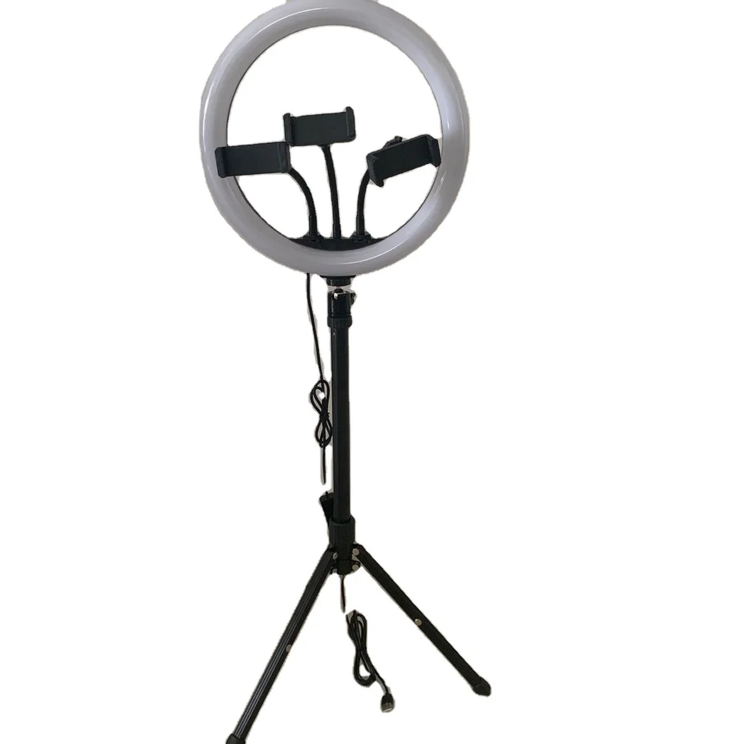

12" (30 cm) Storage LED soft ring light with 1.9M tripod stand and 3 pcs cell phone holder desk table led ring light