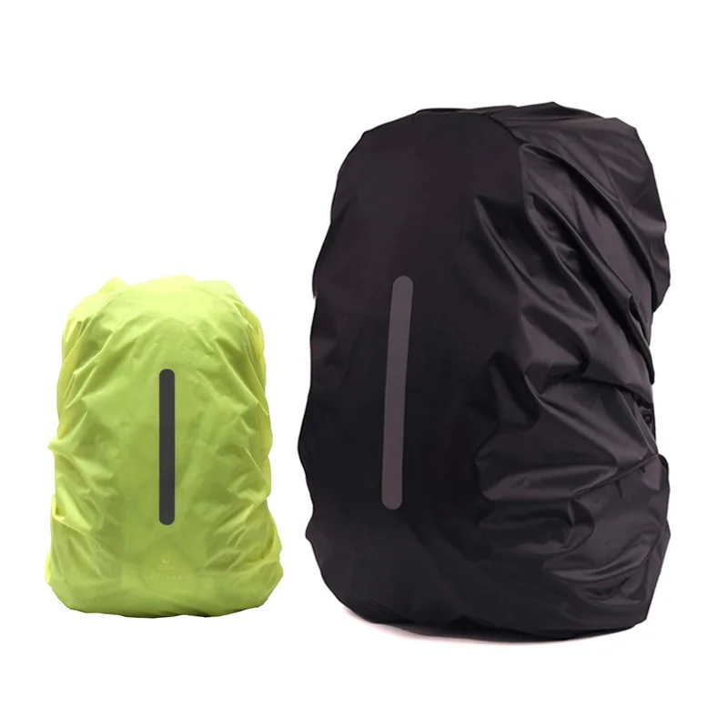 

Outdoor Sport Night Safety Cycling Bag Raincover Case Reflective Waterproof Camping Hiking Backpack Rain Cover, Black/green