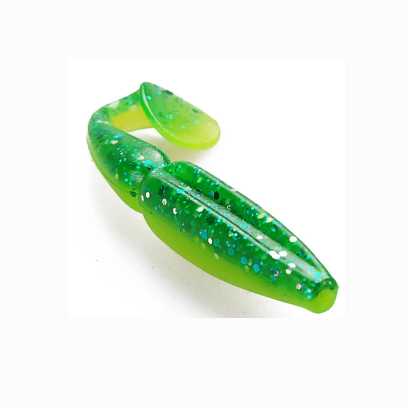 

3 inch Handmade Bass Fishing Tackle Silicone paddle tail lure Soft Fishing Lure, 10 colors