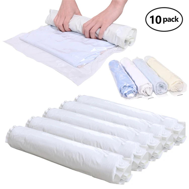 Easy Pack Rolling Up Vacuum Space Saver Compression Bags for Travel and Storage