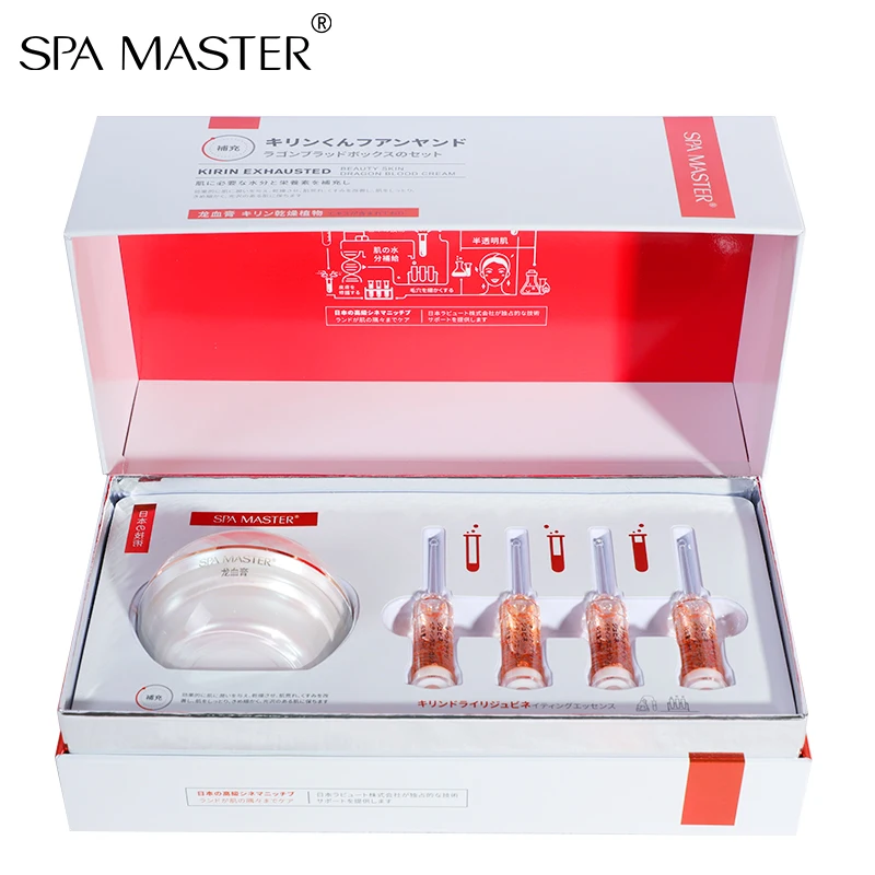 

Spa master firming facial care set OEM moisturizing water anti-wrinkle rejuvenating s whitening women facial serum cream gift, Red