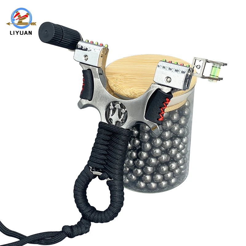 

China High Quality Flat Rubber Band Aim Shooting Rubber Slingshot Zinc Alloy Infrared Maserati For Outdoor Hunting, As picture
