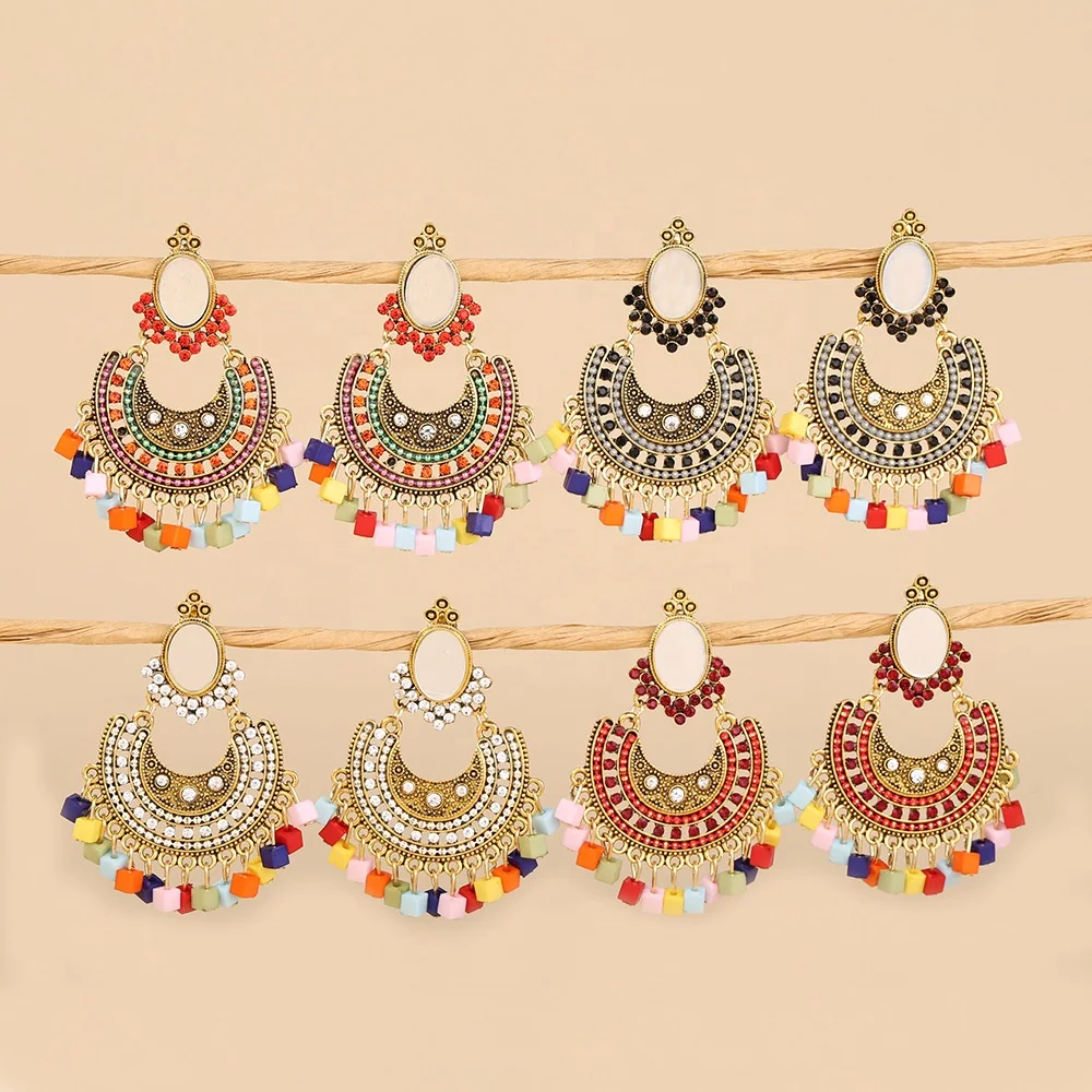 

wholesale earrings mixed colors women beads earrings jewelry jhumka india earrings, As the photos showed