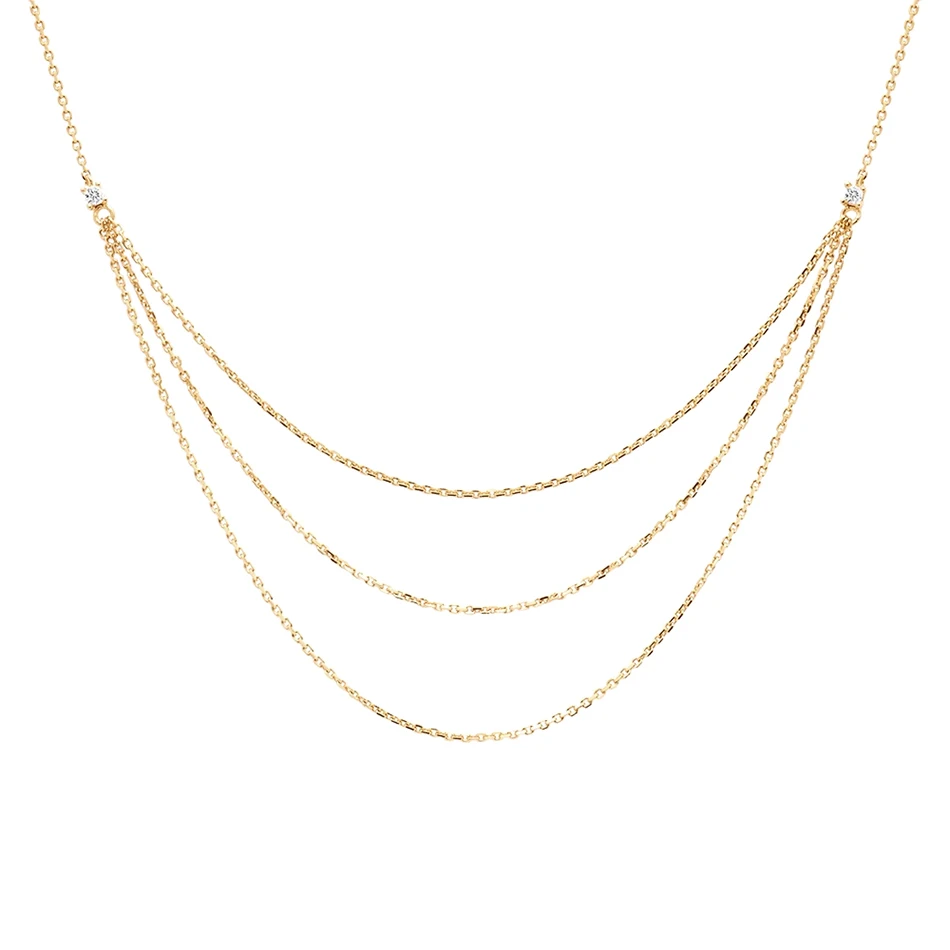 

minimalist 18k gold vermeil jewelry 925 sterling silver collar de oro nia triple chain pendant necklace