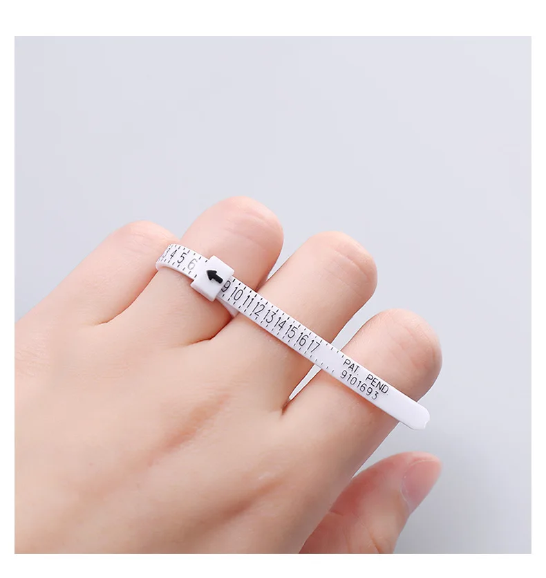 

Wholesale Jewelry Measurement Plastic Finger Measuring Tool US EU UK Standard Ring Sizers