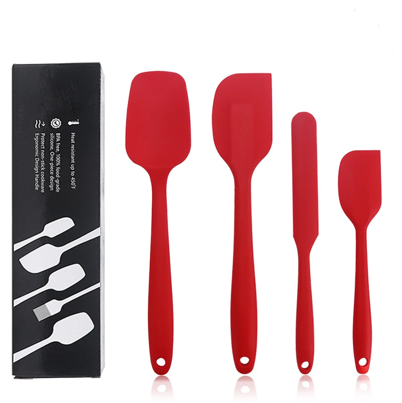 

Silicone Spatula Set Kitchen Utensils for Baking Cooking Mixing Heat Resistant Non Stick BPA Free (4 piece Set) Food Grade, Pantone color