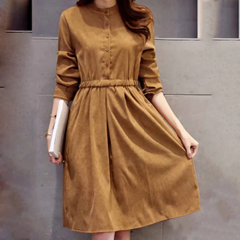 High Quality Comfortable Cotton Vintage Stand Collar Button Front