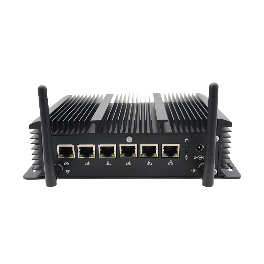 

free shipping 6 LAN Fanless Mini Industrial pc Core i5 7267U i3 7167U 3865U Firewall PC Pfsense Router 2*serial port 4G/3G WiFi