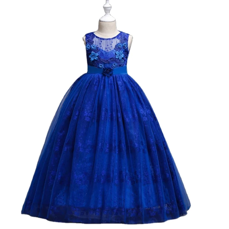 

Long Flower Girls' Dresses Girls Children Party Clothing Kids Evening Formal Dress For Bridesmaid Wedding B776, Can follow customers' requirements