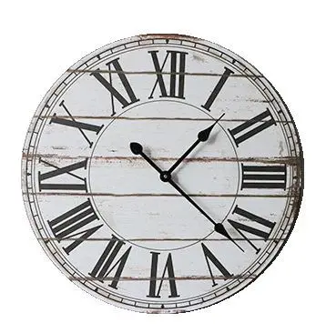 Оптовая продажа инновационные Винтаж Стиль украшения для Гостиная деревянный большой круглый печатных бумага Пастер дизайнеры настенные часы