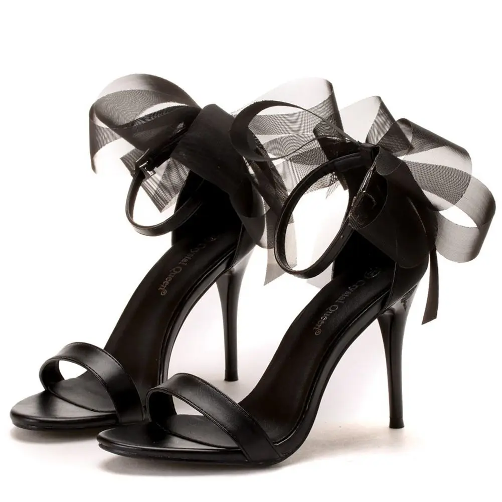 

Flower Black High Heels For Women Open Toe Peep Toe Heel Sandals