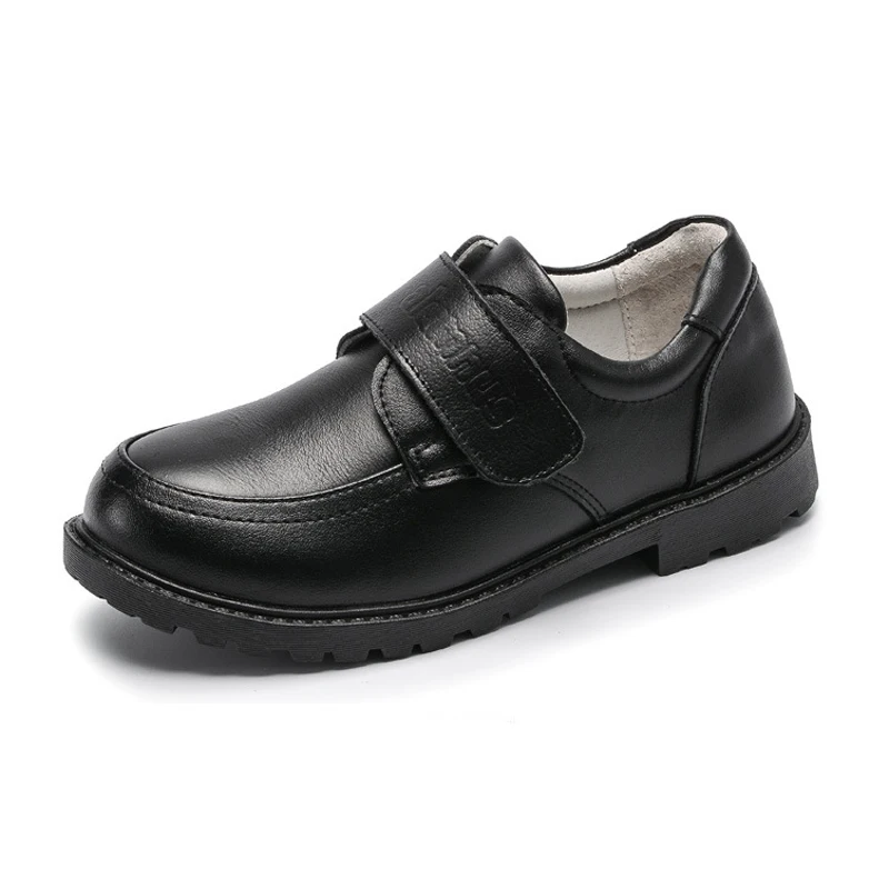 

XS902 Fashion wholesale pupil primary school students black pu leather shoes for boys