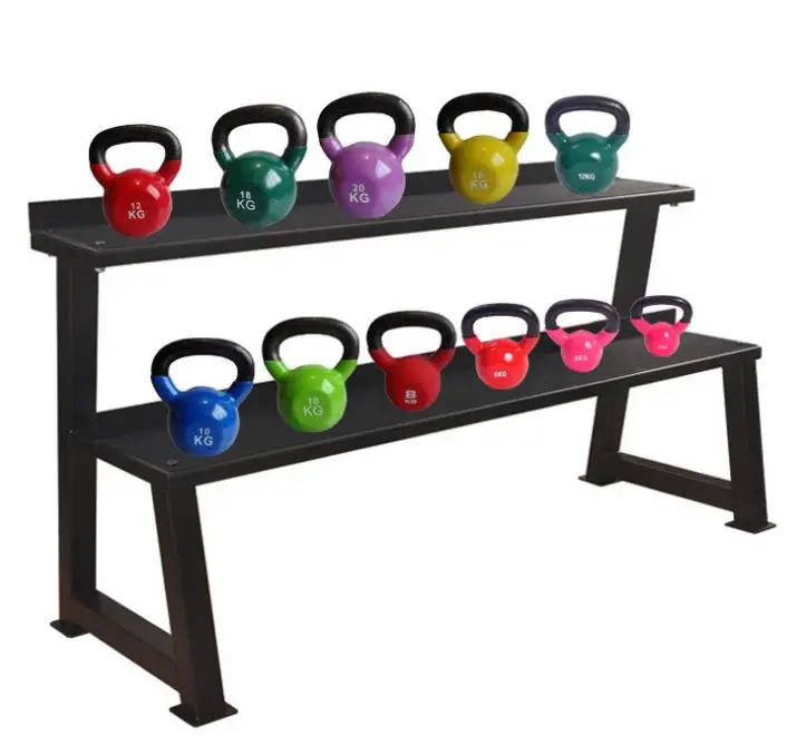 

Hot Sale Double 2 Layers Gym Kettle Bell Rack Storage Kettlebell Rack, Black