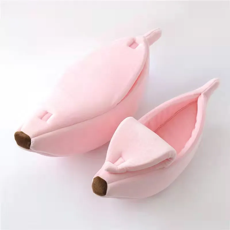 

Cat Bed Banana Shape Pet Bed Cotton Inside Colorful Bite Resistant Sleeping Supply Fashion Design Cat Bed, Custom