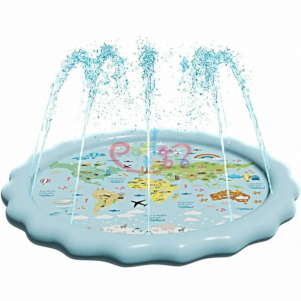 

Hot Sale Portable Water Play Mat Toys Sprinkler Splash Pad For Kids, Blue or customized