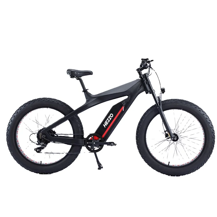 

Trade assurance HEZZO FREE SHIPPING 26inch 48V 1000W carbon fiber ebike fat tire electric offroad bike powerful Electric bicycle, Black red