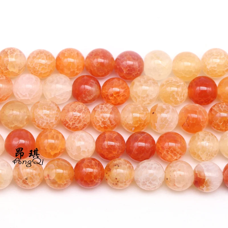 

Wholesale Cracked Natural Red Dragon Vein Agate Round Loose Beads For Jewelry Making