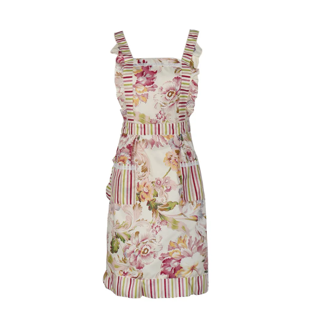 

Women Lady Kitchen Apron Restaurant Home Kitchen For Pocket Cooking Cotton Apron Bib Funny Avental With Pocket Hot Sale, As photo