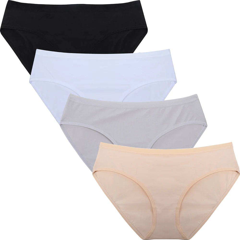 

Womens Cotton Knickers Pants Comfortable Hipster Underwear Briefs, 4 color