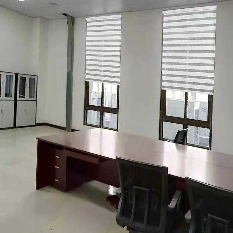 
For office hotel bathroom home Electric waterproof roll double curtain motorized zebra blinds fabric shades shutters 