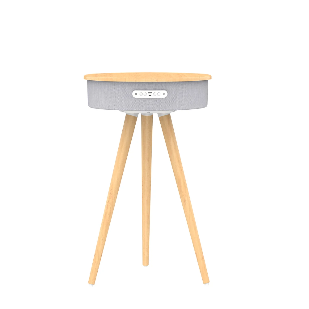 

Living Room Wooden Desktop Home Smart Speaker Hotel Room Coffee Table with Blue tooth and Speaker Wireless Charger