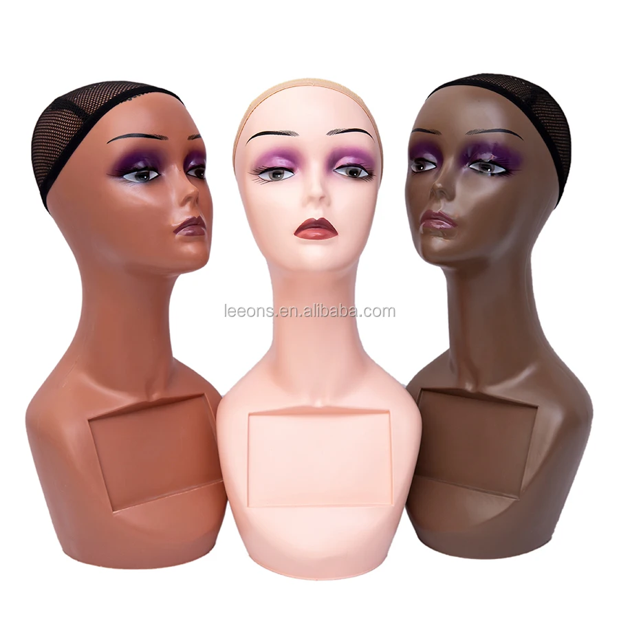 

Hot Sale High Quality Professional Realistic Mannequin Head Makeup Female Mannequin Heads For Wig Display, Optional