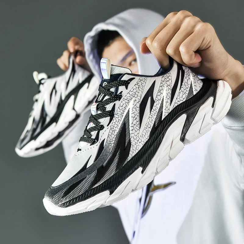 

Spring new style striped soft-soled sports casual shoes non-slip European and American large size wholesale, White,black,grey